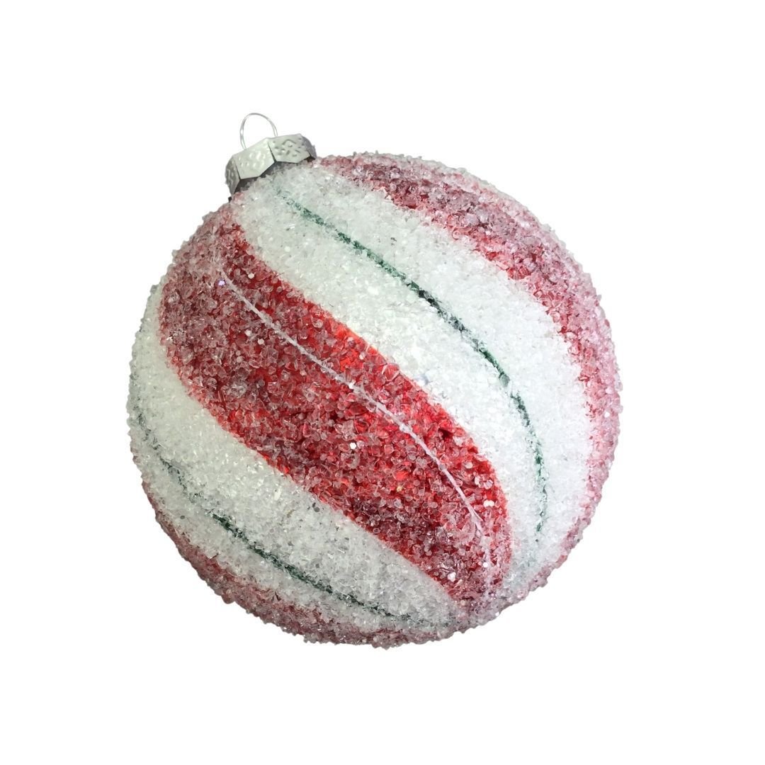 Frosted Candy Glass Ornament, 10cm - My Christmas