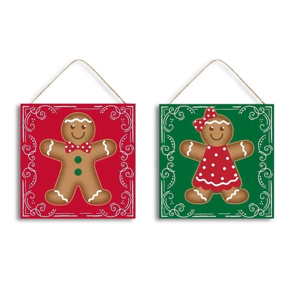 Gingerbread Man & Woman Sign - My Christmas