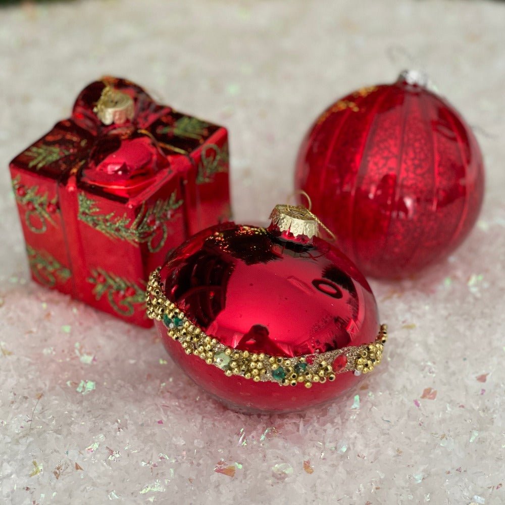 Glass Gift Box Ornament - My Christmas