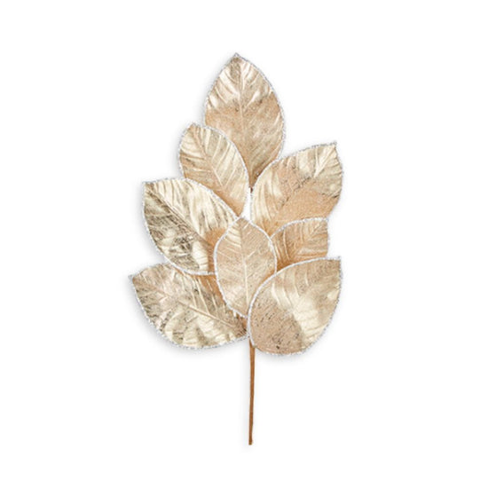 Glittered Magnolia Leaf Spray - My Christmas