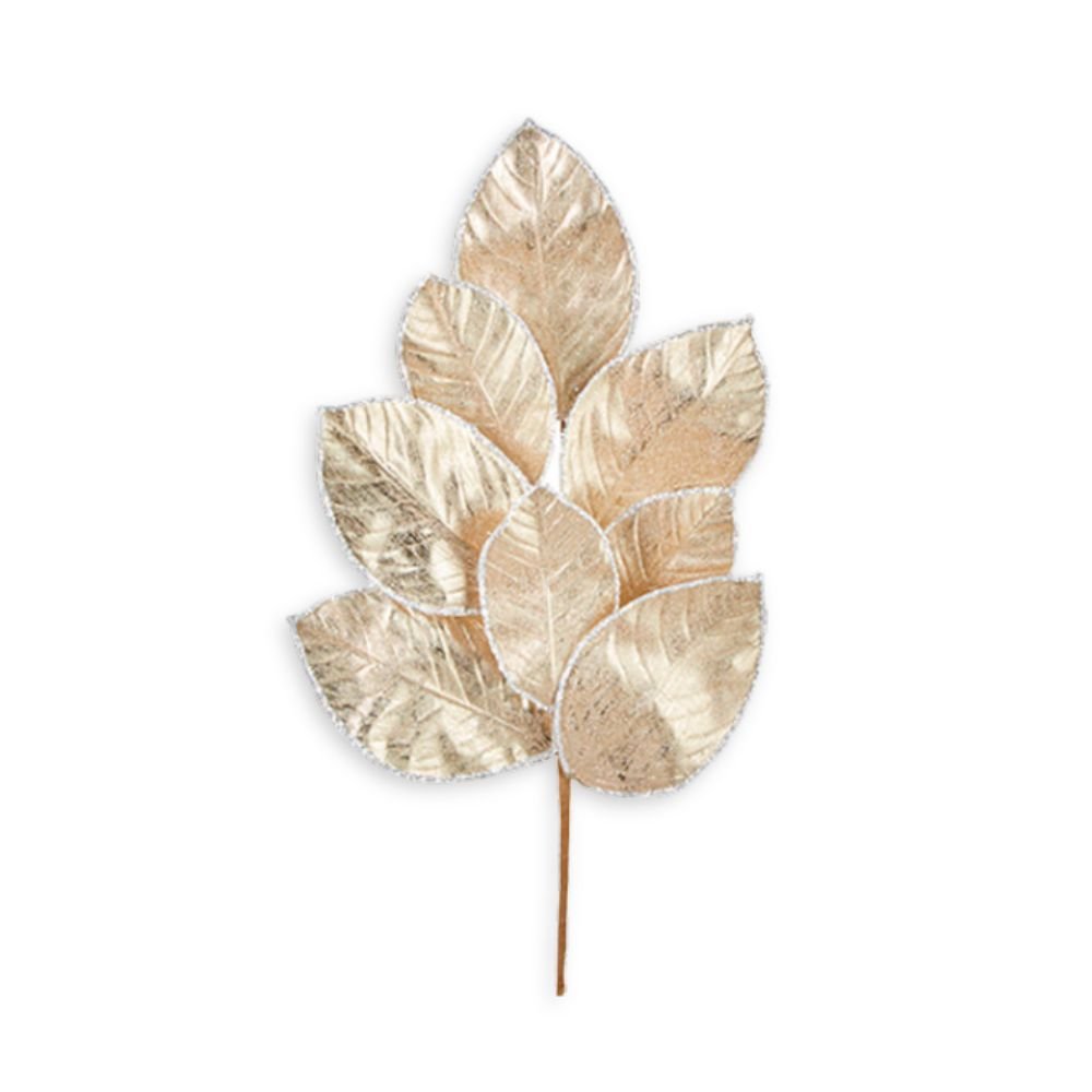 Glittered Magnolia Leaf Spray - My Christmas