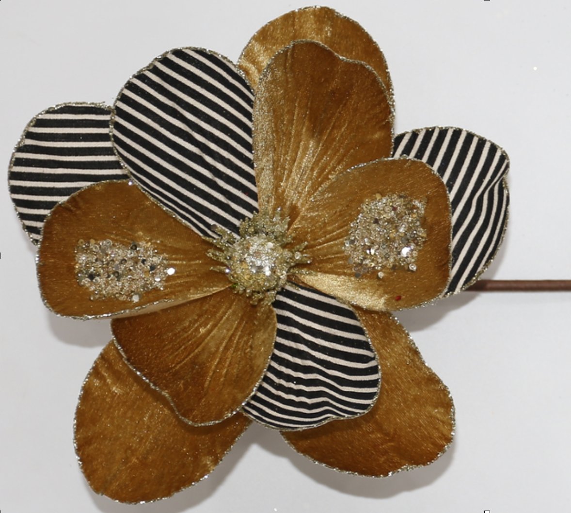 Gold, Black &amp; White Flower - My Christmas