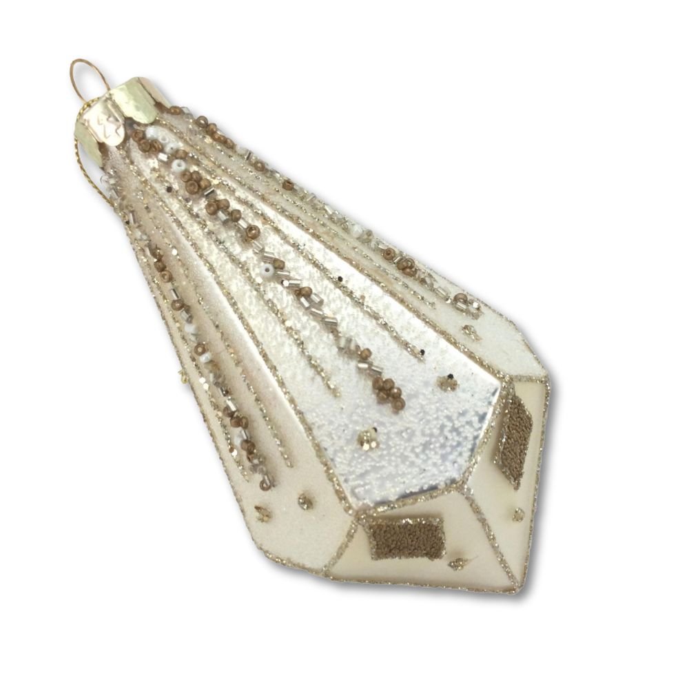 Gold Drip Oblique Ornament, 12cm - My Christmas