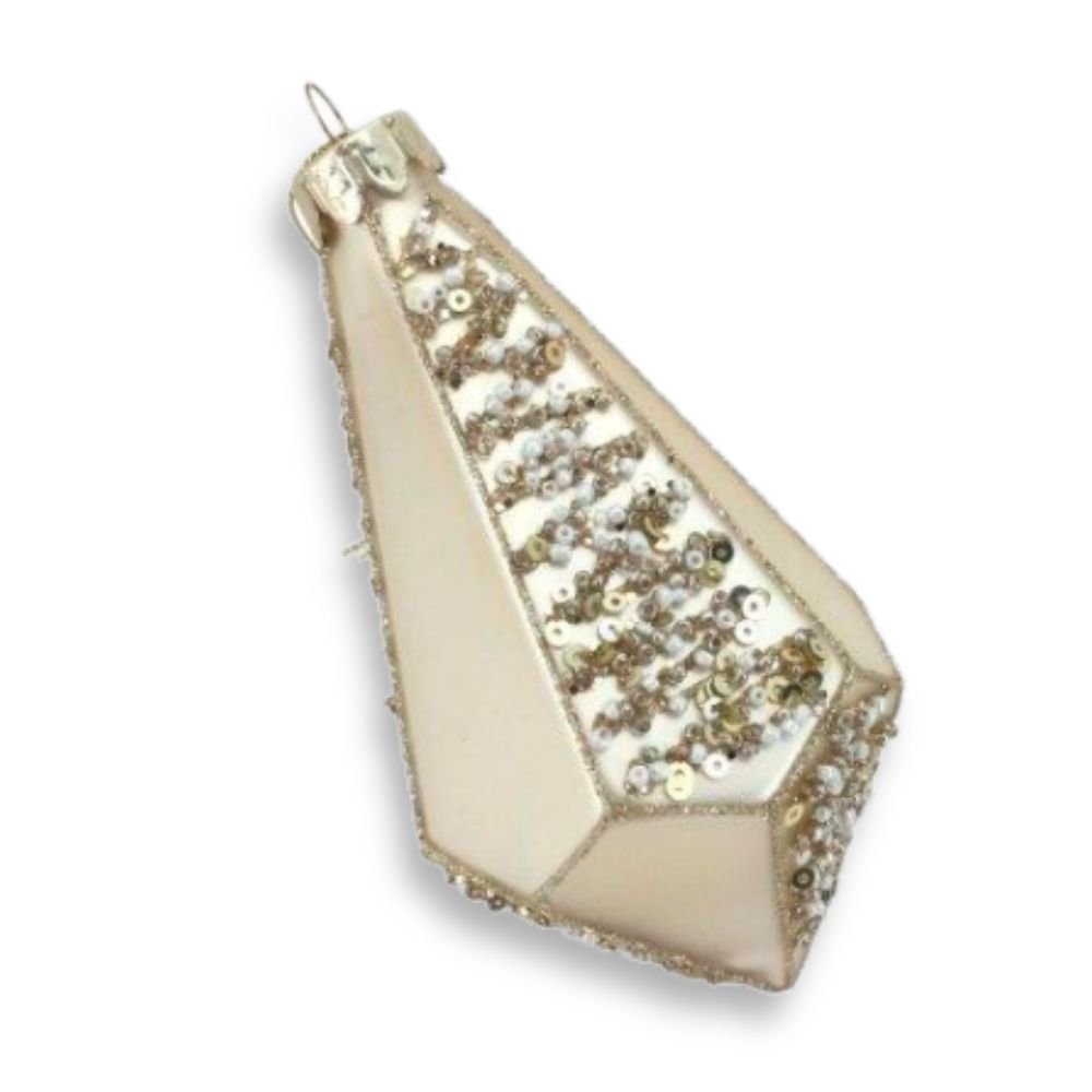 Gold Encrusted Oblique Ornament, 12cm - My Christmas