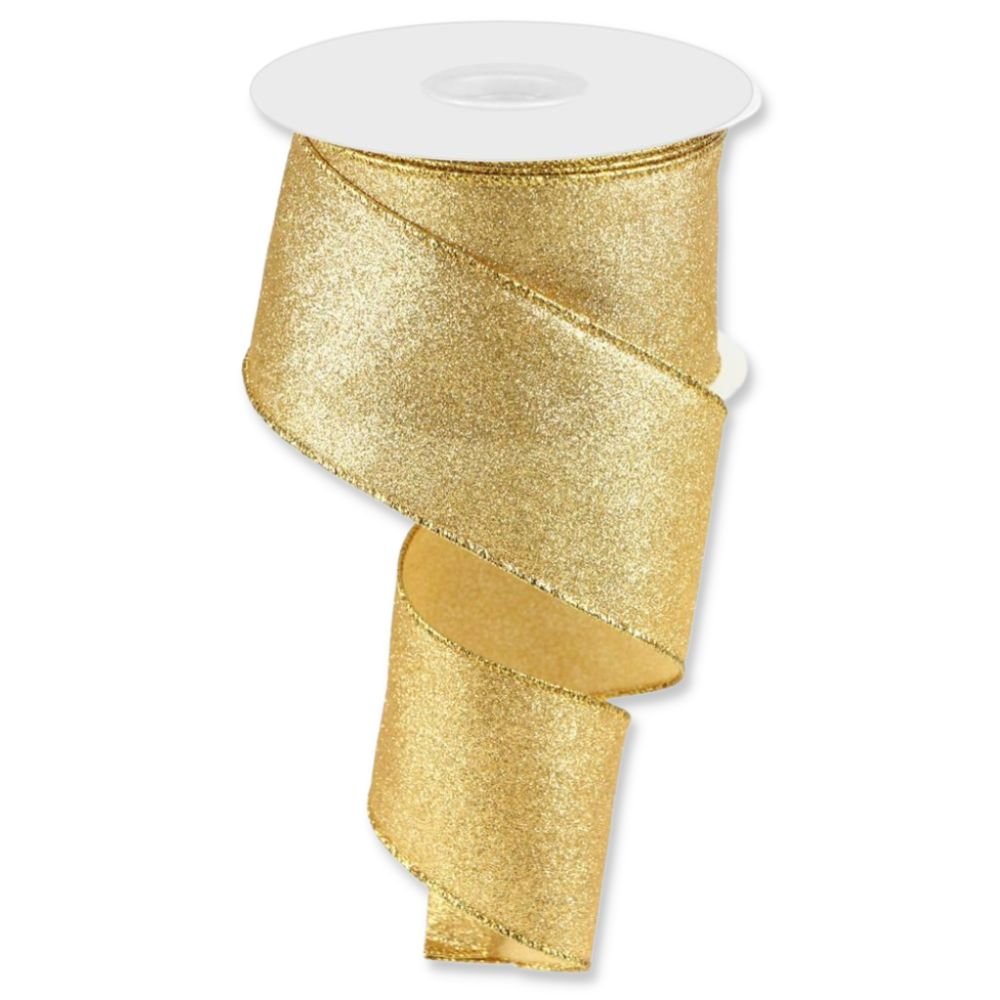 Gillie Ribbons Gold Glitter Ribbon - My Christmas