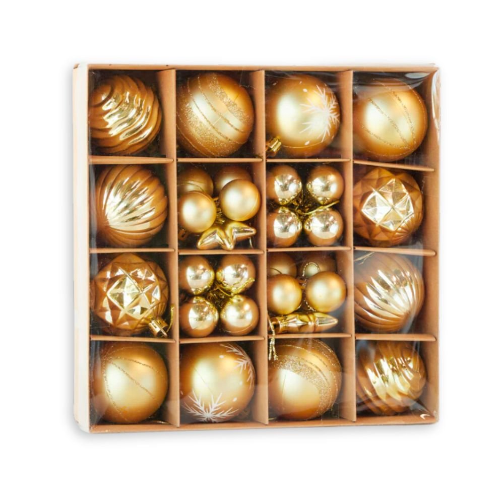 Gold Ornaments, 42pc set - My Christmas