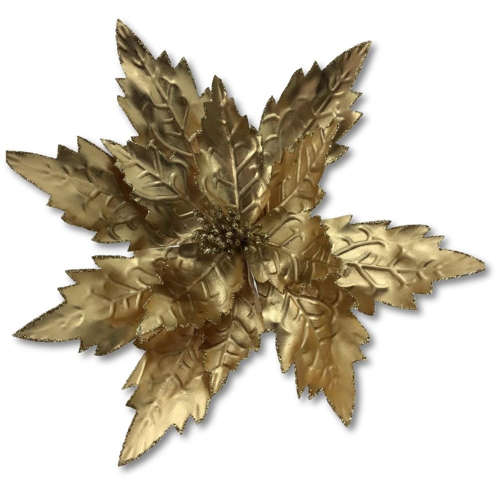 Gold Poinsettia Ornament - My Christmas