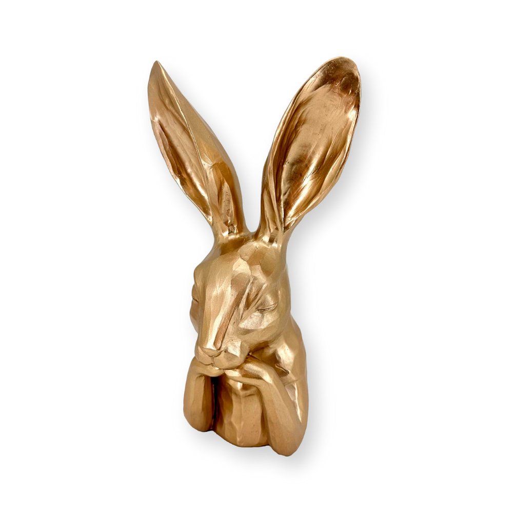 Gold Pondering Rabbit - My Christmas