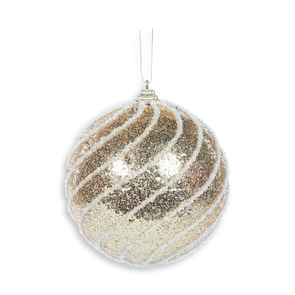 Gold Swirl Bauble, 10cm - My Christmas