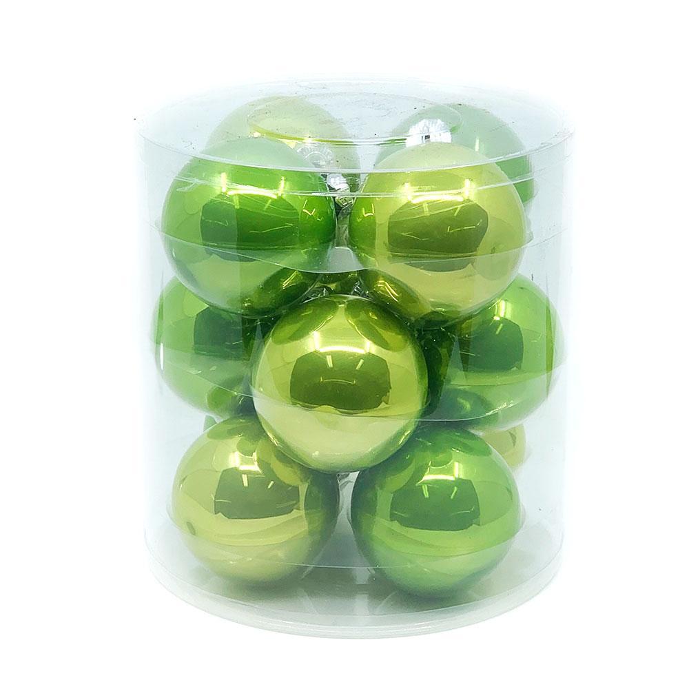 Green Glass Baubles, Various Sizes - My Christmas