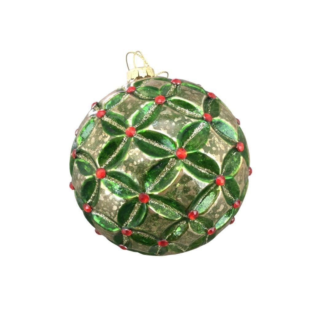 Green Glass Ornament, 10cm - My Christmas