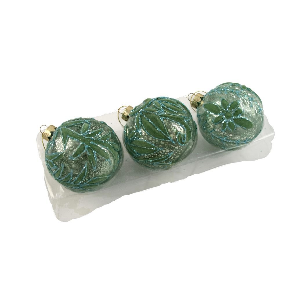 Green Gold Bauble, Pack of 3 - My Christmas