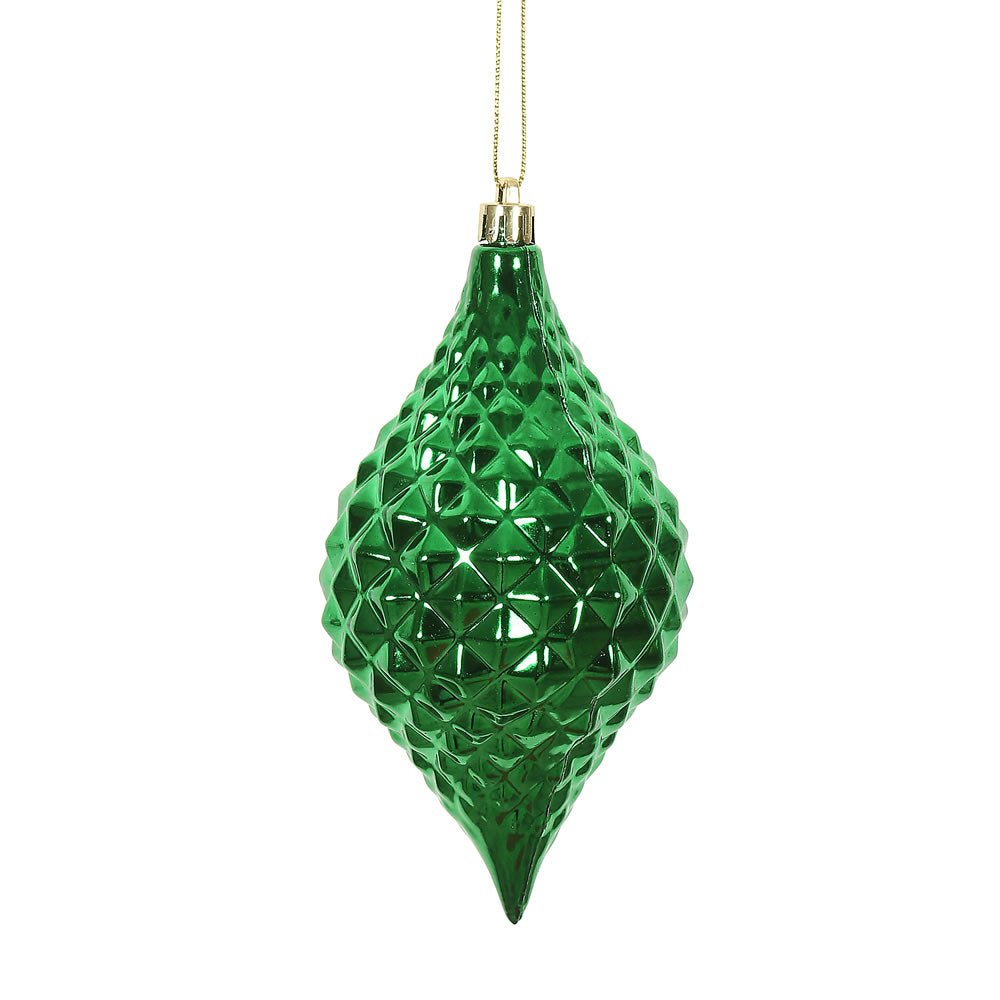Green Shiny Diamond Drop Ornament - My Christmas
