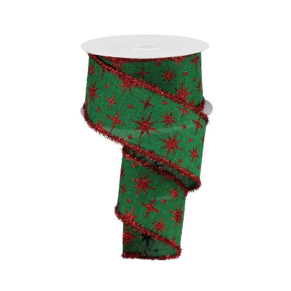 Green/Red Retro Star Ribbon - My Christmas