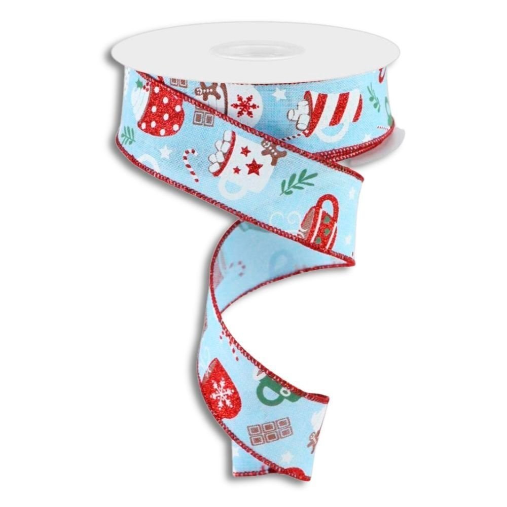 Hot Cocoa Pale Blue Ribbon - My Christmas