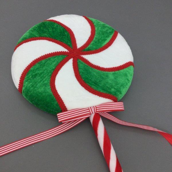 Lge Green White Swirl Lollypop - My Christmas