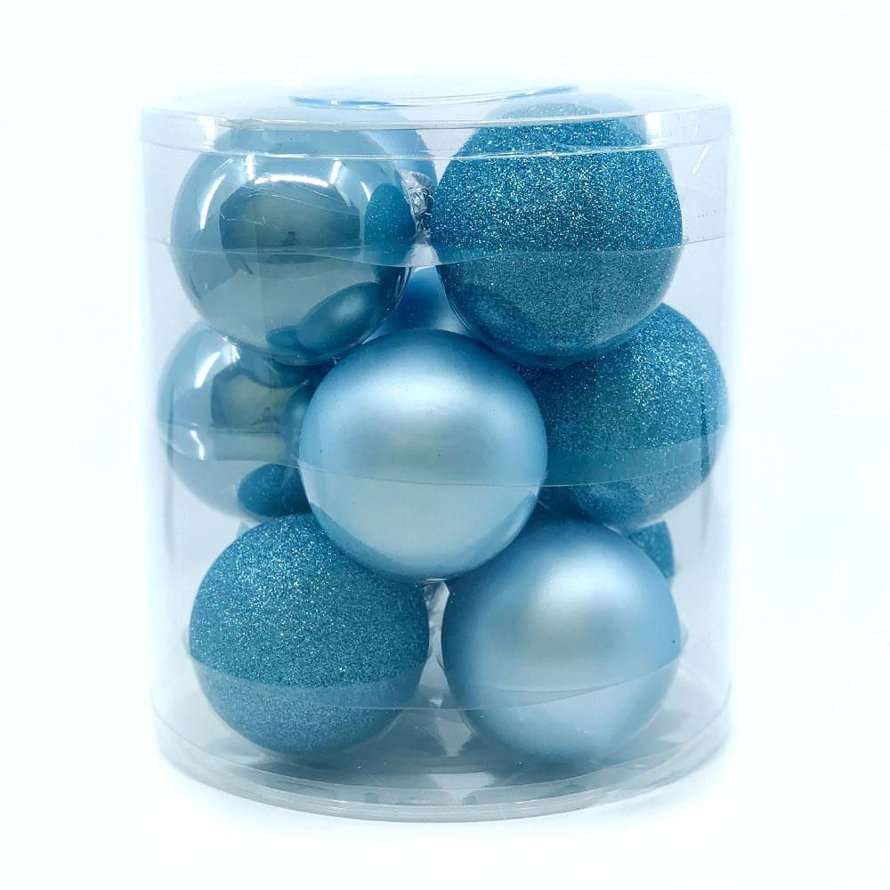 Light Blue Glass Bauble Pack, Various Sizes - My Christmas