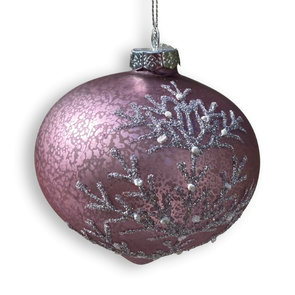 Lilac Glass Onion Ornament - My Christmas