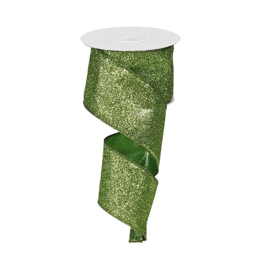 Lime Glitter Metallic Ribbon - My Christmas