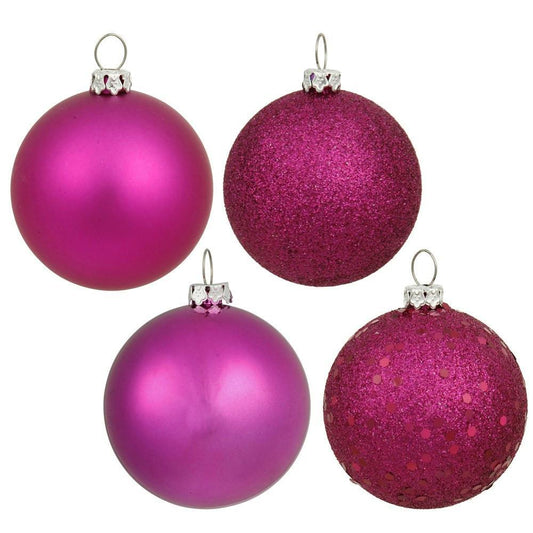 Magenta Shatterproof Baubles, 3 Sizes - My Christmas