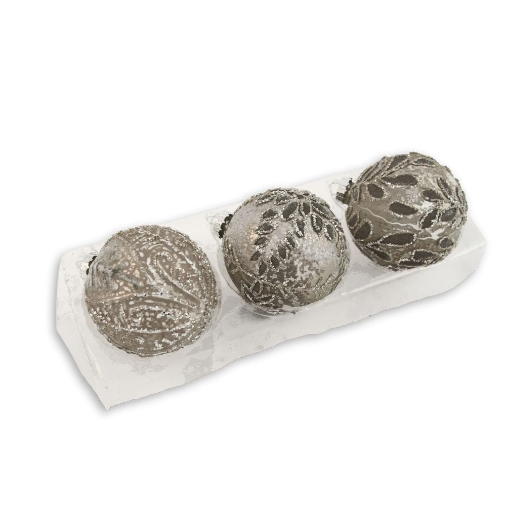Mercury Glass Bauble, Pack of 3 - My Christmas