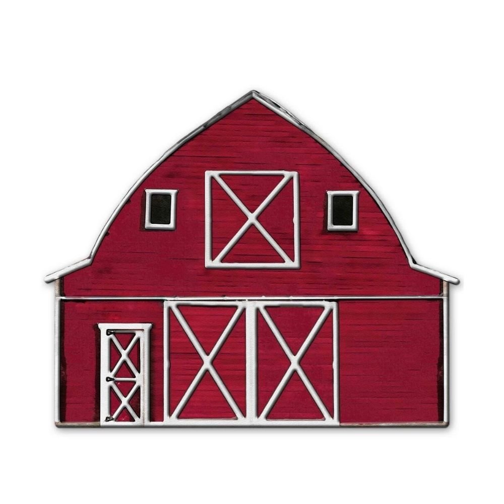 Metal Embossed Barn - My Christmas