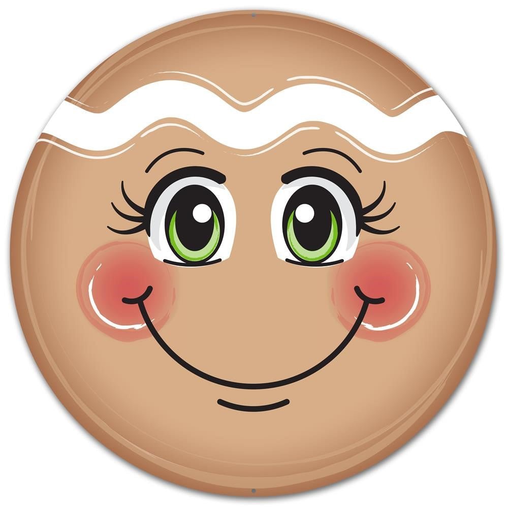 Metal Gingerbread Face Sign - My Christmas