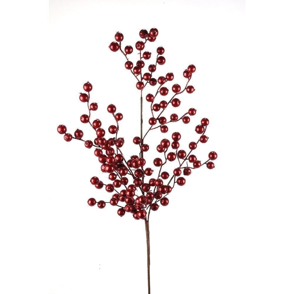Metallic crabapple spray, cranberry - My Christmas