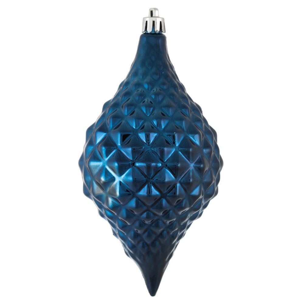 Midnight Blue Shiny Diamond Drop Ornament - My Christmas
