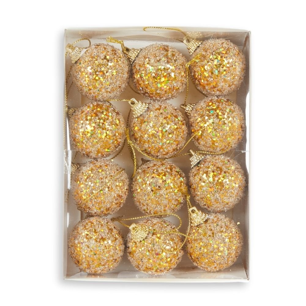 Mini Gold Sugar Baubles, Pack of 12 - My Christmas