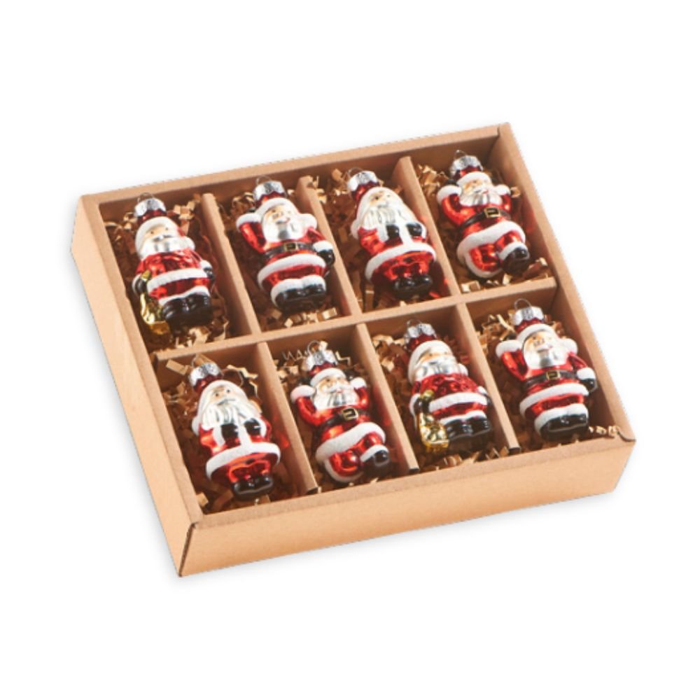 Mini Santa Ornaments, Box of 8 - My Christmas