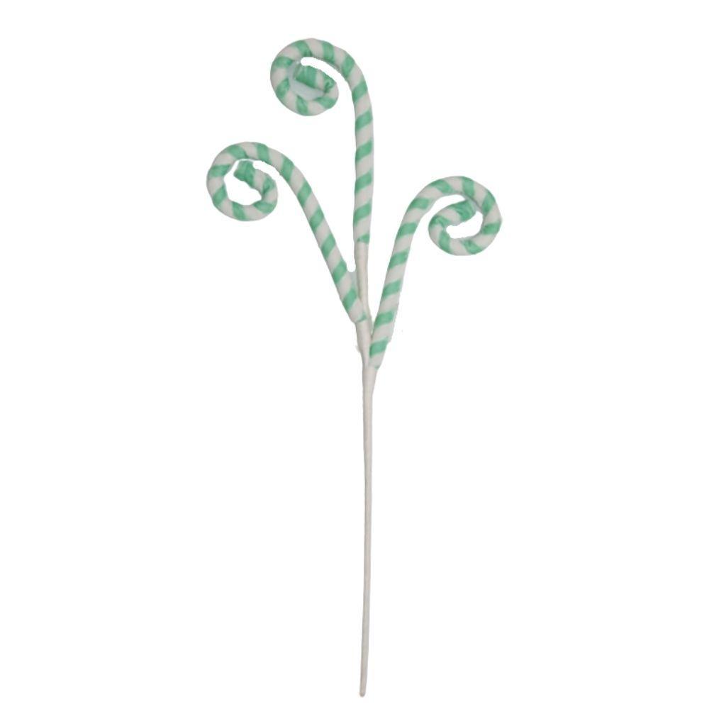 Mint White Swirl Pick - My Christmas
