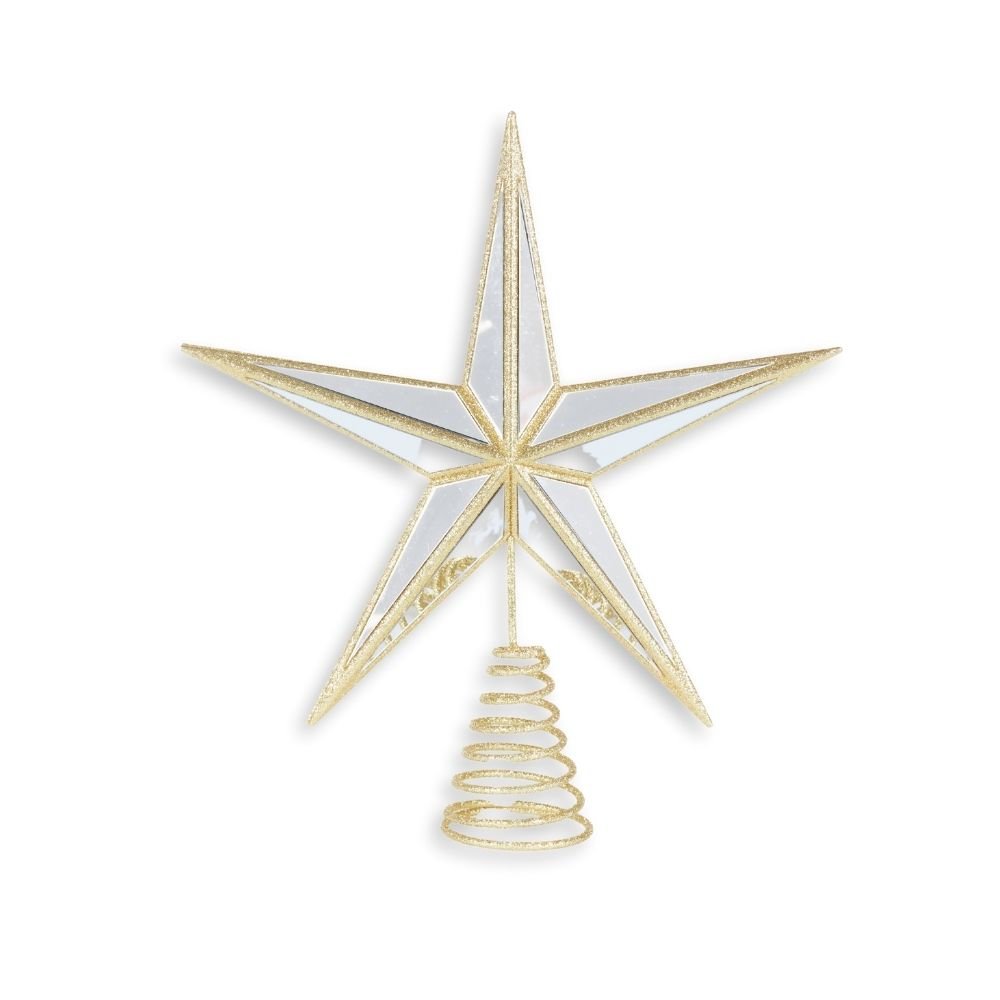 Mirrored Gold Star Tree Topper - My Christmas