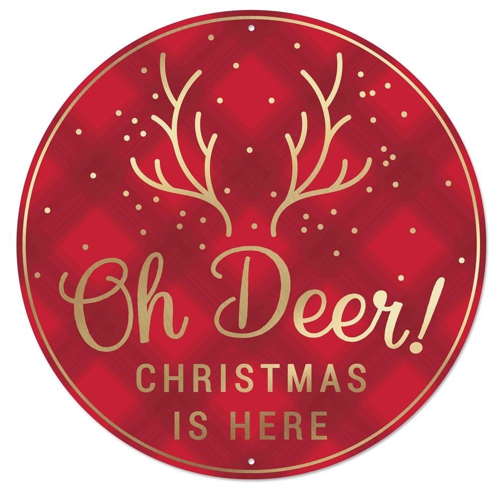 Oh Deer Christmas Metal Sign - My Christmas