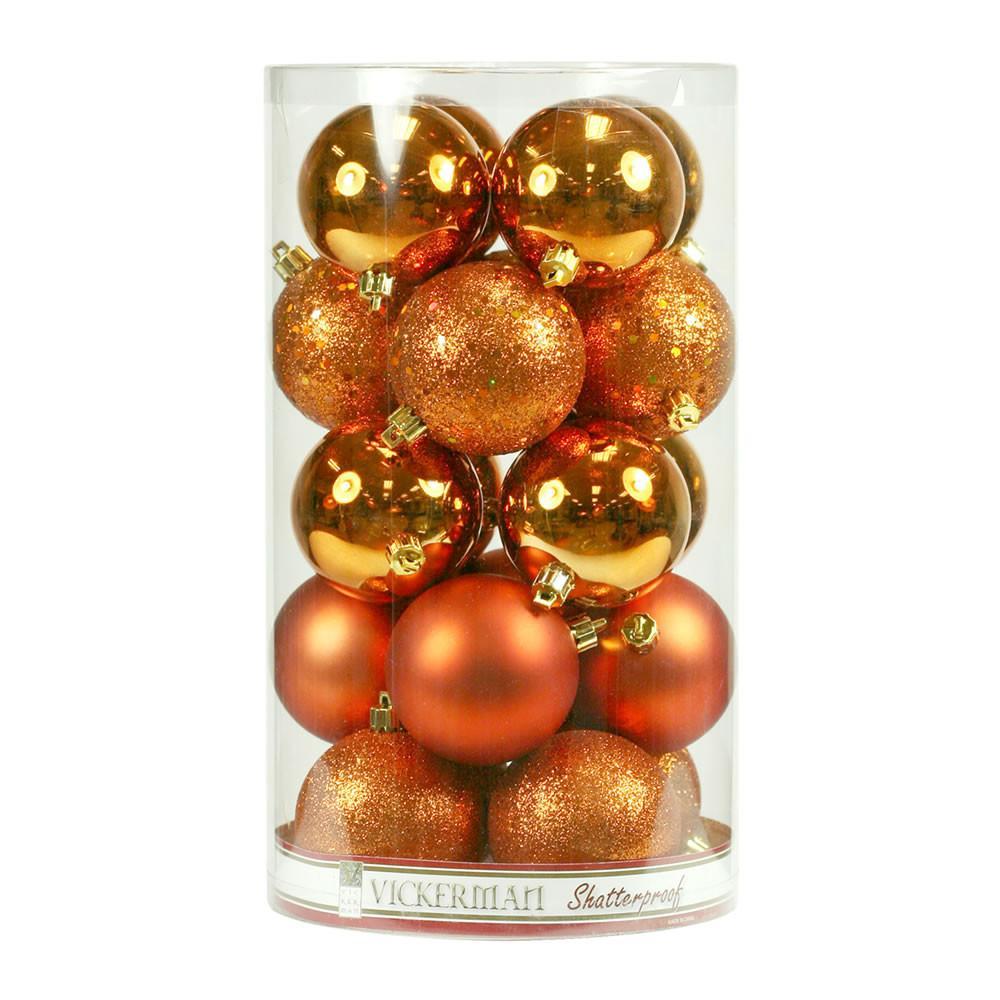 Orange Baubles, Various Sizes - My Christmas