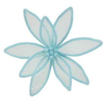 Pale Blue Sheer Flower Ornament - My Christmas