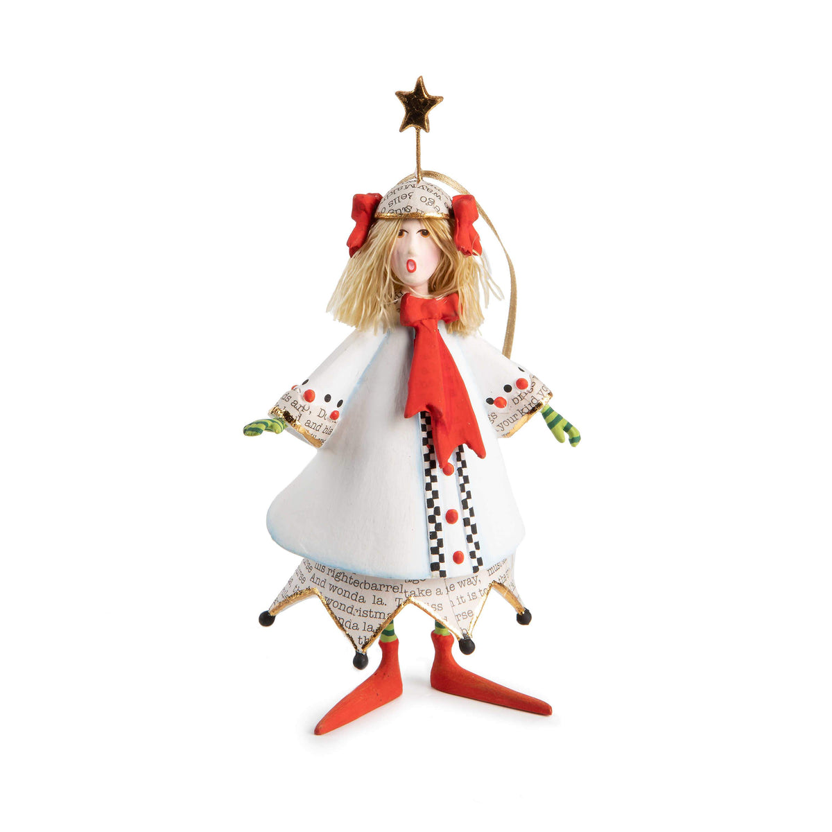 Pearl with Red Bows Holiday Caroler Ornament - My Christmas