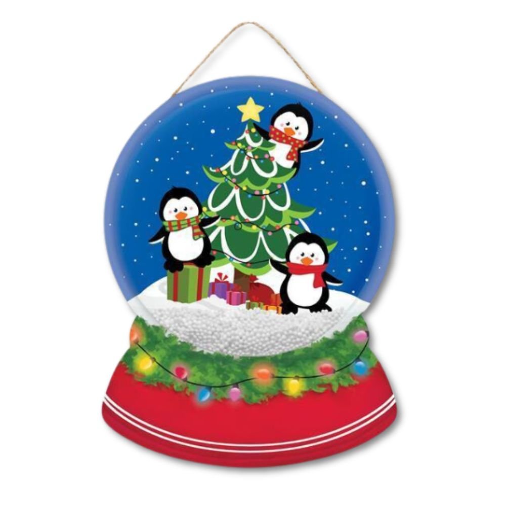 Penguins Snow Globe Sign - My Christmas