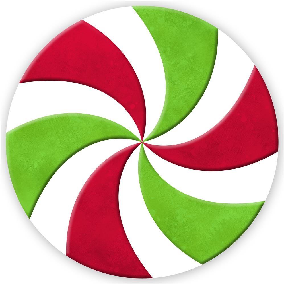 Peppermint Metal Sign, Red/Green/White - My Christmas