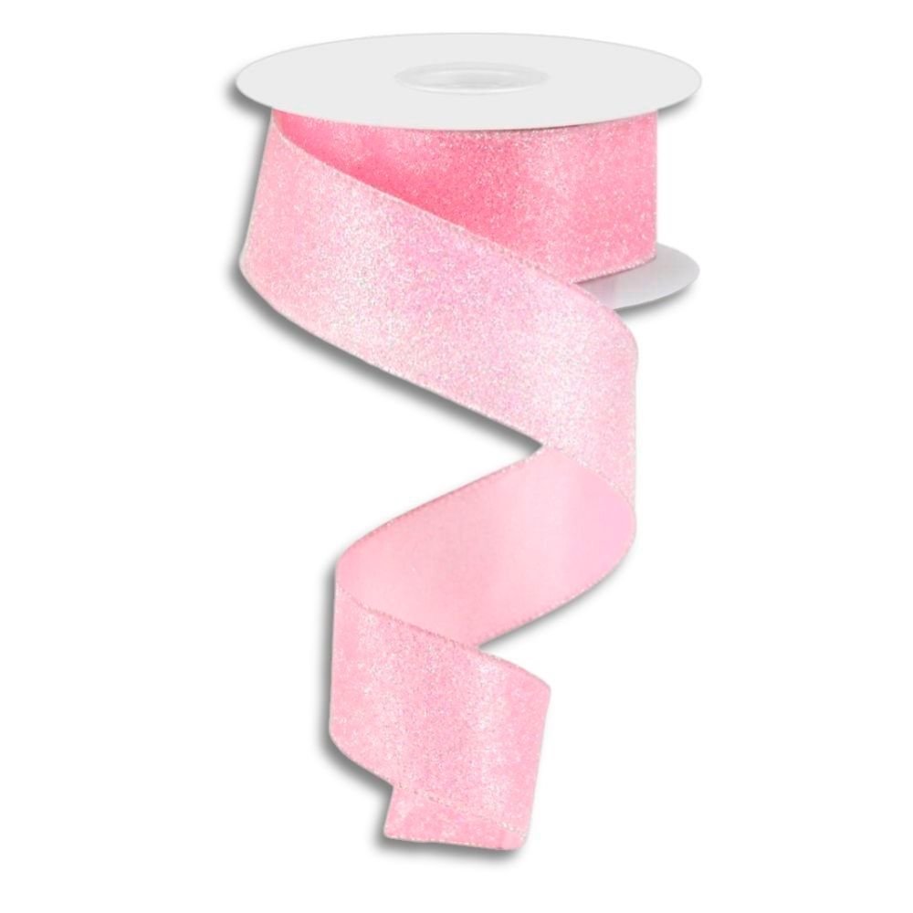 Pink Ribbon Flutters Pink Iridescent Glitter Ribbon – My Christmas