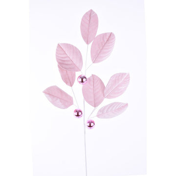 Pink Velvet Leaf Spray - My Christmas