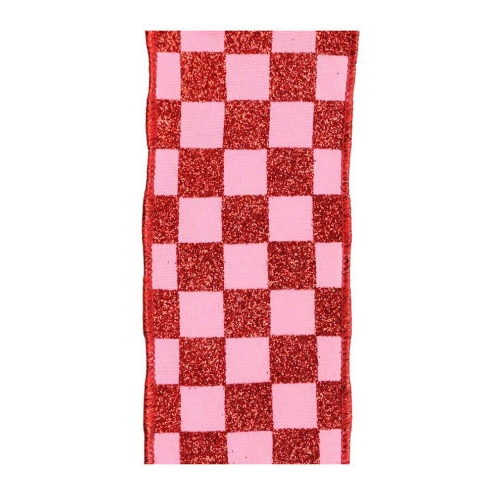 Pink/Red Check Ribbon. - My Christmas