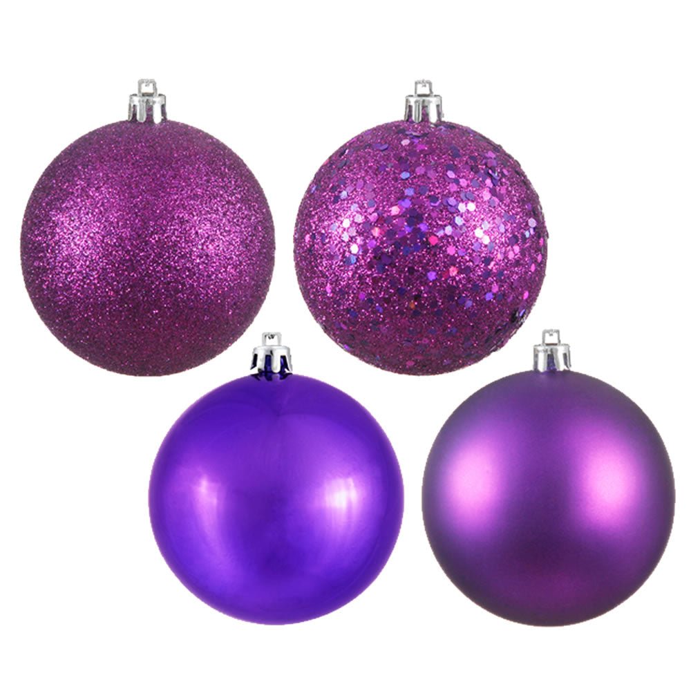 Plum 10cm Bauble, 12 Pkt - My Christmas