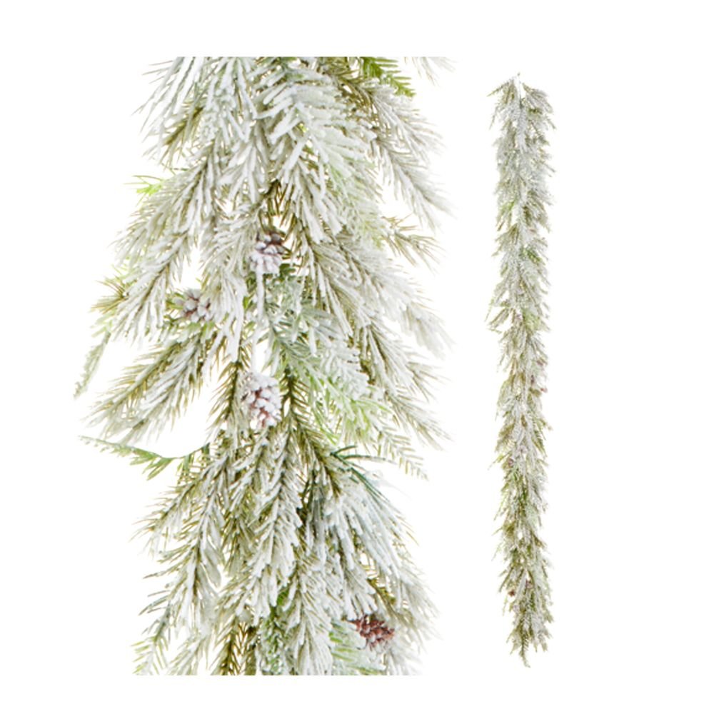 Pre-Order Item: Flocked Garland Pinecones, 182cm - My Christmas