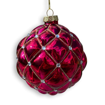 Raspberry Glass Ball Ornament - My Christmas