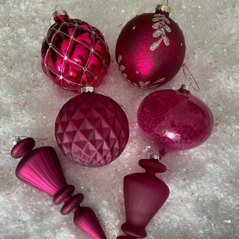 Raspberry Glass Ball Ornament - My Christmas