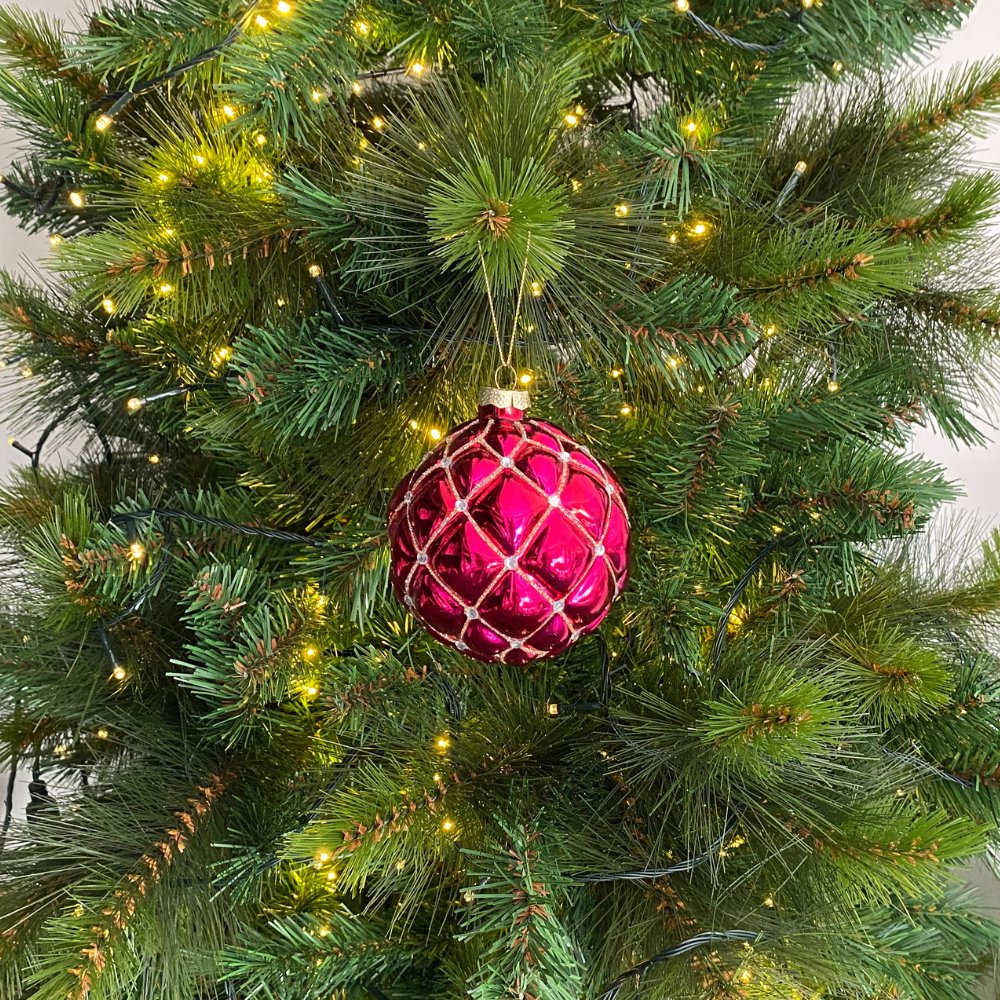 Raspberry Glass Ball Ornament - My Christmas