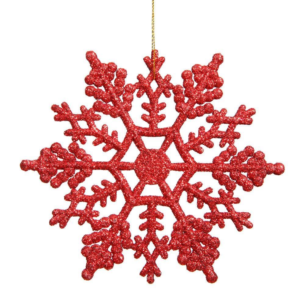 Red 16cm Snowflake, Pkt 12 - My Christmas