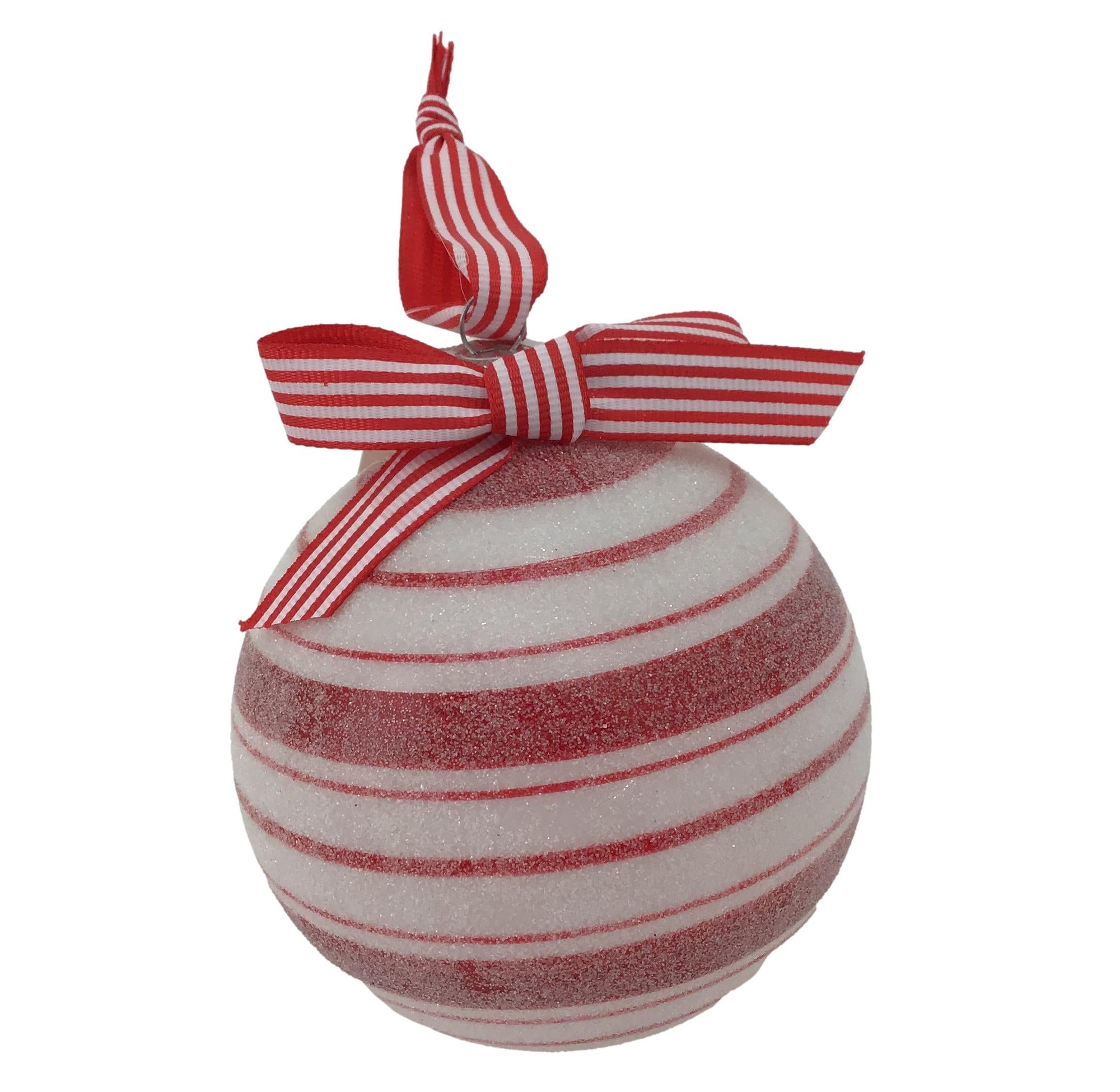 Red and White Ball Ornament, 10cm - My Christmas