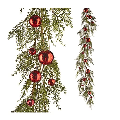 Red Balls Cedar Garland - My Christmas